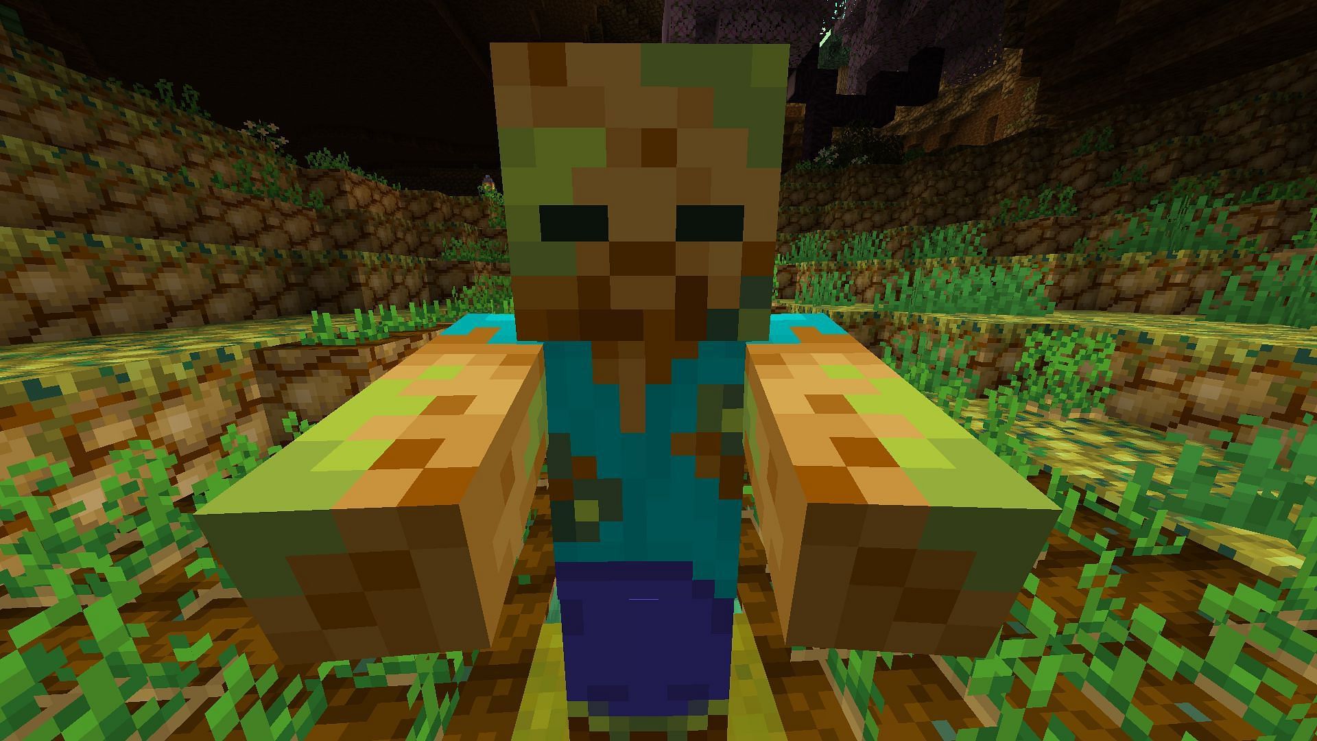 Poisonous potato zombies aren't friendly to their standard Minecraft counterparts (Image via Mojang)